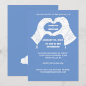 Invitation Gants de ski d'hiver mains en forme de coeur Maria (Devant / Derrière)