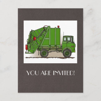 Invitation Garbage Truck Green