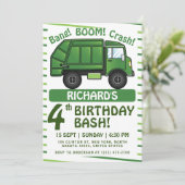 Invitation Garbage Truck Jour de la fête des enfants à thème (Debout devant)