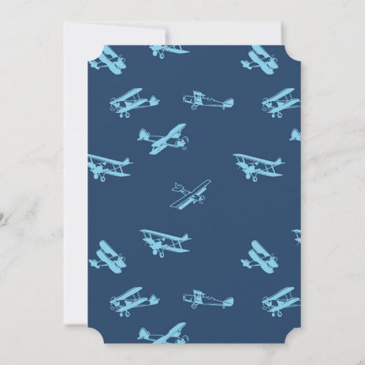 Invitation Garçon, 1er Anniversaire, Avion, Vol à Temps, Avia (Dos)