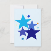 Invitation Garçon 1er anniversaire Cool Light Blue Stars (Dos)