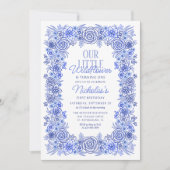 Invitation Garçon 1er anniversaire Fleur sauvage Floral (Devant)