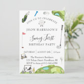 Invitation Garçon 1er anniversaire Golf Thème (Debout devant)