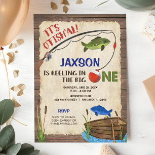 Invitation Garçon 1er Anniversaire Pêche Rustique