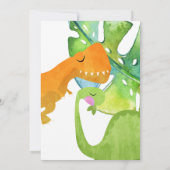 Invitation Garçon 2e anniversaire Dinosaur garçons 2e anniver (Dos)