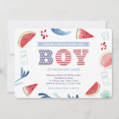 Invitation Garçon America Baby Shower Jack et Jill (Devant)