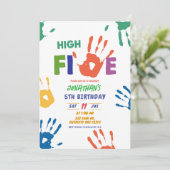 Invitation Garçon Anniversaire High Five (Debout devant)