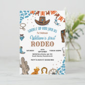Invitation garçon Arrondi Premier Rodéo 1ère fête Anniversair (Debout devant)