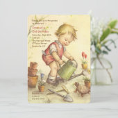 Invitation Garçon avec l'invitation de boîte d'arrosage (Debout devant)