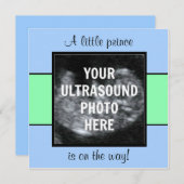 Invitation Garçon Baby Customisé Modèle photo Ultrasound (Devant / Derrière)