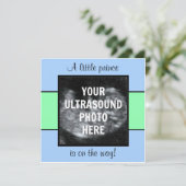 Invitation Garçon Baby Customisé Modèle photo Ultrasound (Debout devant)