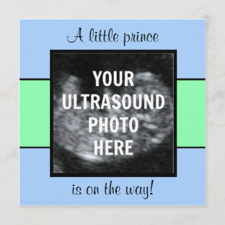 Invitation Garçon Baby Customisé Modèle photo Ultrasound