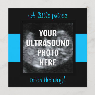 Invitation Garçon Baby Customisé Modèle photo Ultrasound