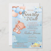 Invitation Garçon Baby shower ours (Devant)