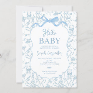 Invitation Garçon Baby shower vintage