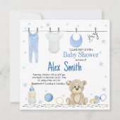 Invitation Garçon bébé à l'aquarelle (Devant)