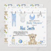 Invitation Garçon bébé aquarelle (Devant / Derrière)