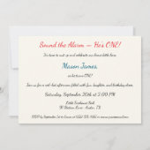 Invitation Garçon bébé pompier 1er anniversaire (Dos)