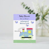 Invitation Garçon Bébé Train Choo Choo (Debout devant)