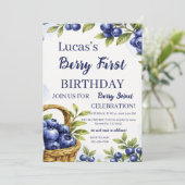 Invitation Garçon Berry Premier Anniversaire 1er Anniversaire (Debout devant)