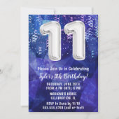 Invitation Garçon bleu blanc 11e anniversaire (Devant)