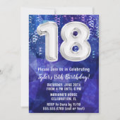Invitation Garçon Bleu Blanc 18e anniversaire (Devant)