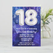 Invitation Garçon Bleu Blanc 18e anniversaire (Debout devant)