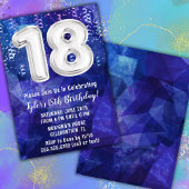 Invitation Garçon Bleu Blanc 18e anniversaire