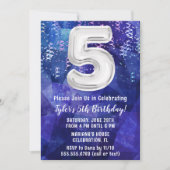 Invitation Garçon Bleu Blanc 5ème Anniversaire (Devant)