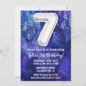 Invitation Garçon Bleu Blanc 7e Anniversaire (Devant)