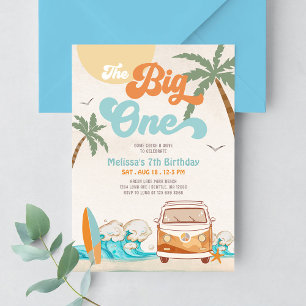 Invitation Garçon bleu orange Le grand premier anniversaire S