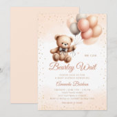 Invitation Garçon Boho Teddy Ours Nous Pouvons Bearly Wait Ba (Devant / Derrière)