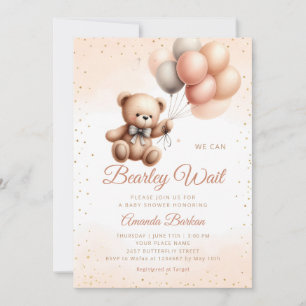 Invitation Garçon Boho Teddy Ours Nous Pouvons Bearly Wait Ba