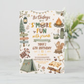 Invitation Garçon camping S'mores plaisir avec des amis Anniv (Debout devant)