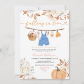 Invitation Garçon Citrouille Vêtements d'automne Baby shower  (Devant)