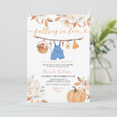 Invitation Garçon Citrouille Vêtements d'automne Baby shower  (Debout devant)