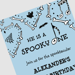Invitation Garçon Crâne Effrayant un anniversaire Halloween 1