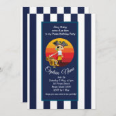 Invitation Garçon crâne pirate épées (Devant / Derrière)