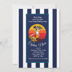 Invitation Garçon crâne pirate épées