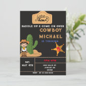 Invitation Garçon d'anniversaire Cactus Far West (Debout devant)