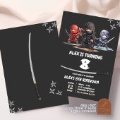 Invitation Garçon d'anniversaire ninja américain noir