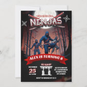 Invitation Garçon d'anniversaire Ninja Warrior Kids (Devant)