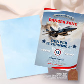 Invitation Garçon d'anniversaire pilote de jet de l'armée de