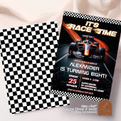 Invitation Garçon d'anniversaire voiture de course rouge F1