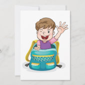 Invitation Garçon dans sac à dos Waving Fun School Kid (Devant)