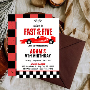 Invitation Garçon de 5 ans Fête d'anniversaire Fast & Five Vo