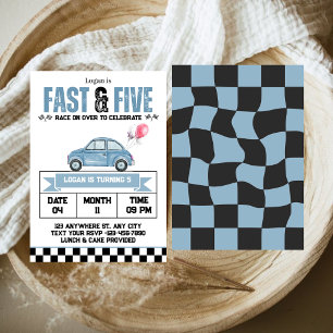 Invitation Garçon de 5 ans Fête d'anniversaire Fast & Five Vo