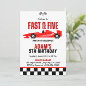 Invitation Garçon de 5 ans Fête d'anniversaire Fast & Five Vo (Debout devant)