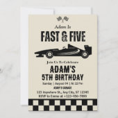Invitation Garçon de 5 ans Fête d'anniversaire Fast & Five Vo (Devant)