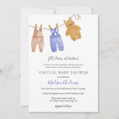 Invitation Garçon de Baby shower virtuel (Devant)